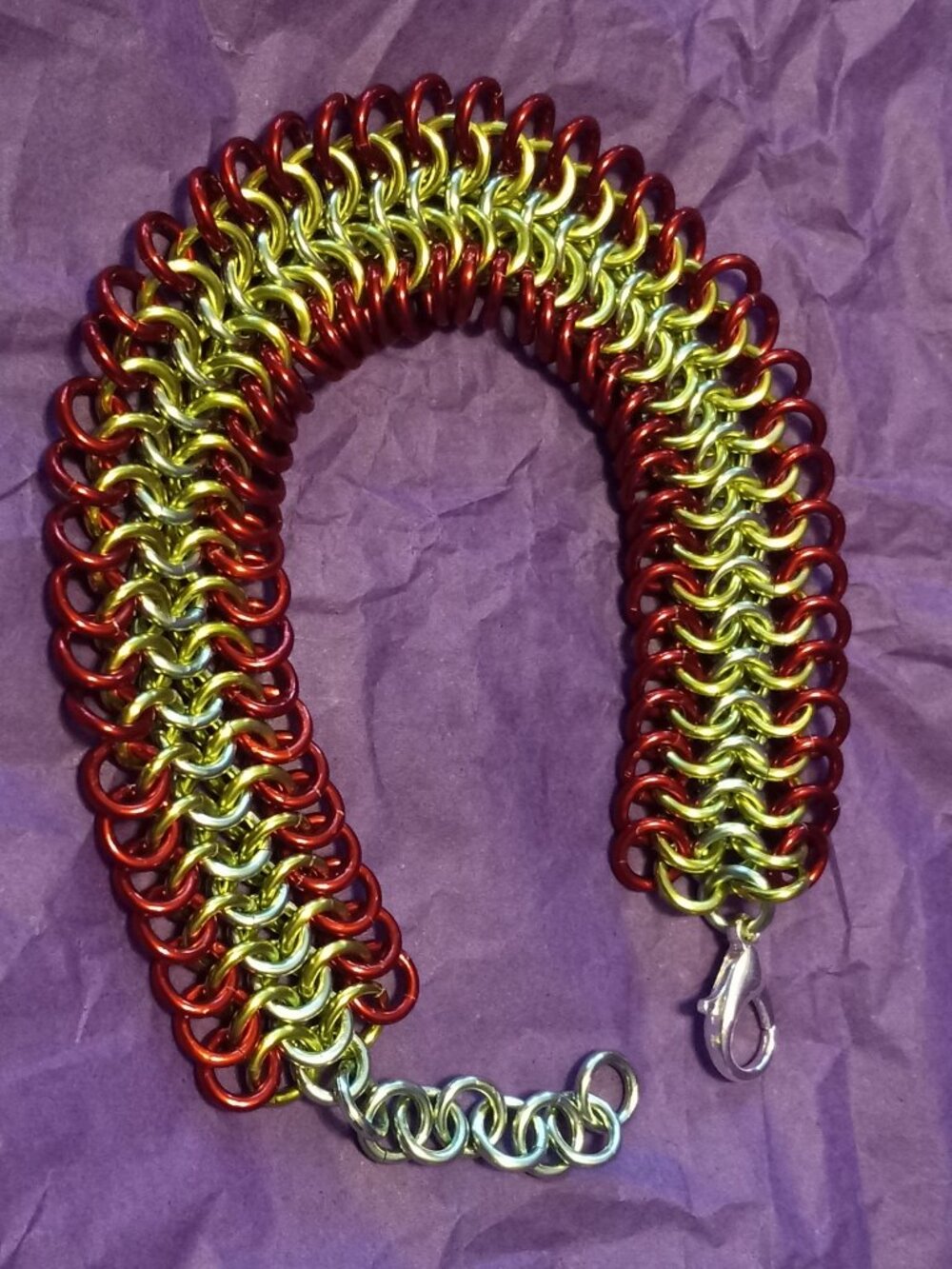 Grin Themed Chain Maille Bracelet